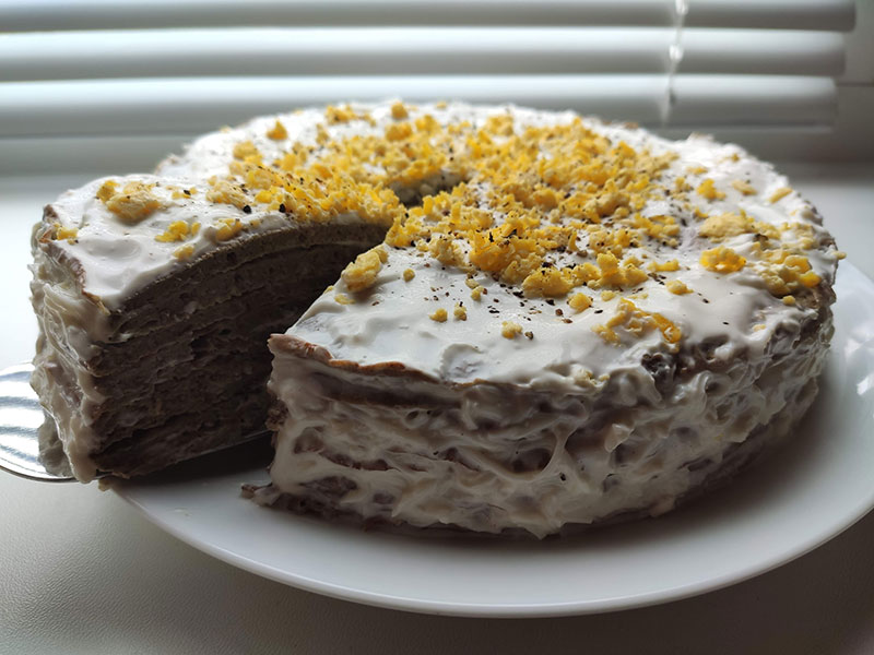 Нежный печёночный торт — рецепт